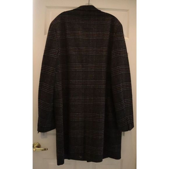 Tommy Hilfiger Men's Sz 46 Long Multi Addison Wool Blend Trim Fit Overcoat $395 - Picture 2 of 13
